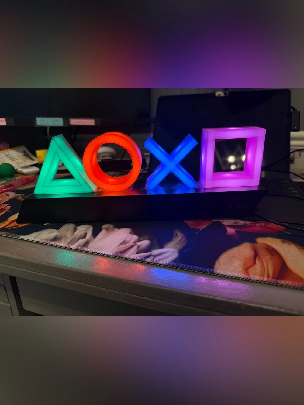 Sony LED PlayStation Symbol Light Set in Red, Blue, Purple, Green